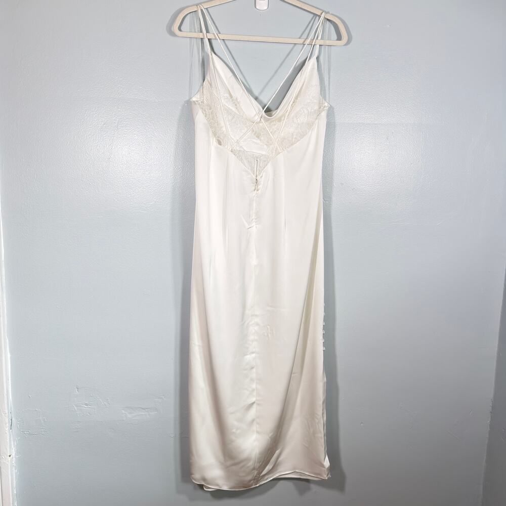 BHLDN Sachin & Babi Dylan White Satin Slip Midi Bridal Dress Lace Back Button 14 - Picture 3 of 9